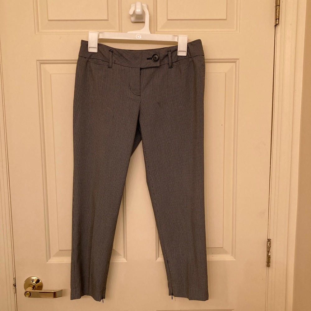 Ann Taylor loft black and white gingham ankle pants - size 2P